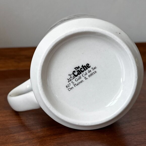 Vintage The Cache Boxer Mug Boxing Puppies Dog Coffee Cup 10 oz Cream Black HTF - Picture 9 of 11